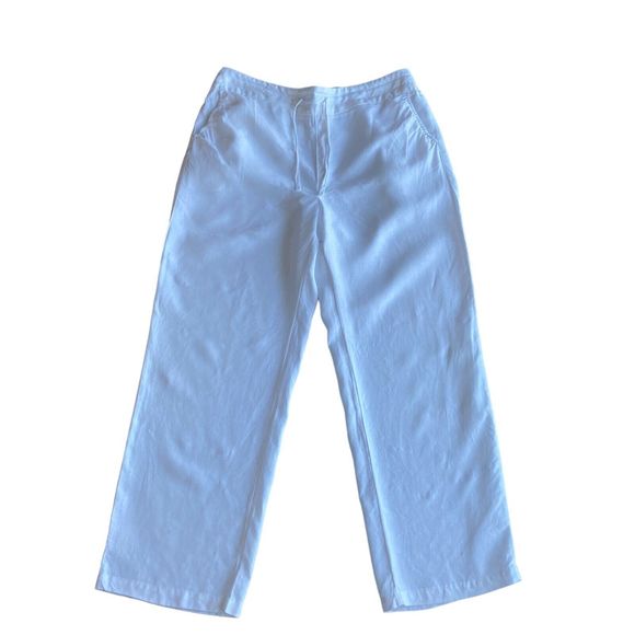 Artisan NY Women's Linen Pants XL White Elastic Waist Drawstring Relaxed Fit - Picture 1 of 9